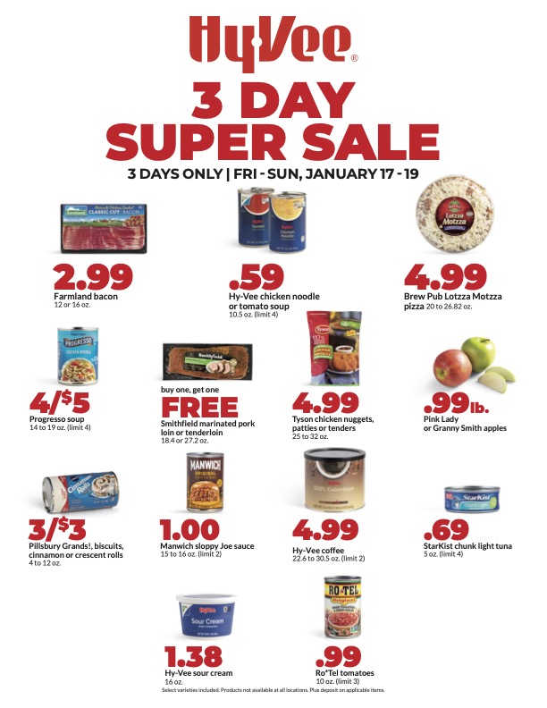 3 Day Super Sale Company HyVee Your employeeowned grocery store